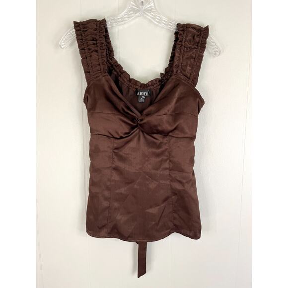 Vintage Y2K Brown Cami Tank Medium Babydoll Milkmaid Fairy Going Out A Byer - Picture 1 of 16